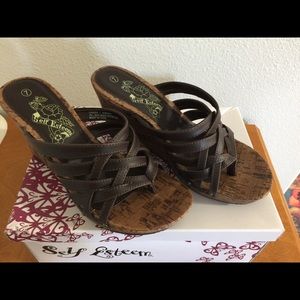 Brown leather sandals